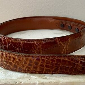 Maida’s Belts & Buckles Houston Texas Genuine Alligator Brown Belt Size 38